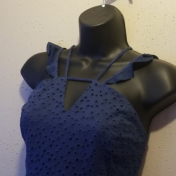 BCBGeneration Halter Fit & Flair Eyelet Knit Dress - Picture 2 of 7